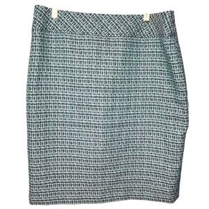 Evan Picone‎ Womens Tweed Pencil Skirt Size 10 Black Green White Career